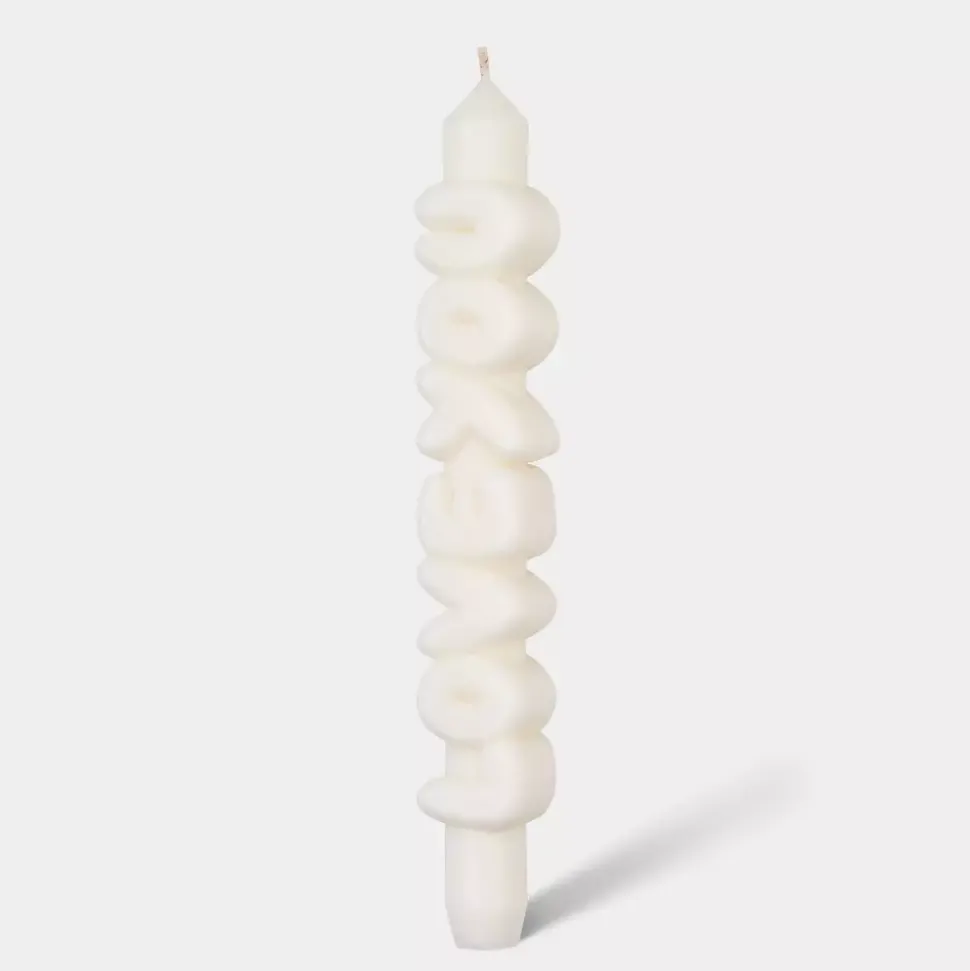 Taper Candle LOVE YOU Hvit