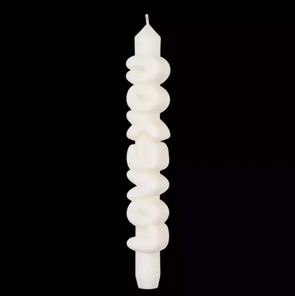 Taper Candle LOVE YOU Hvit