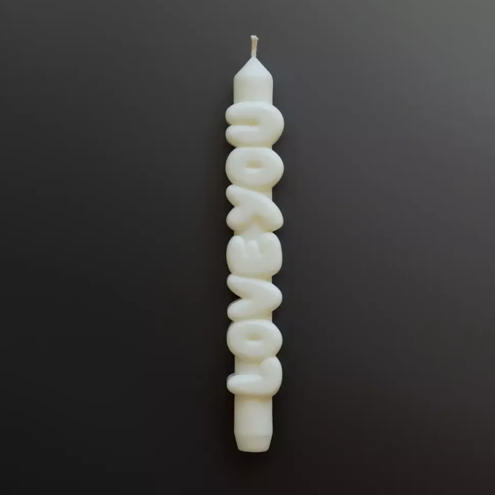 Taper Candle LOVE YOU Hvit