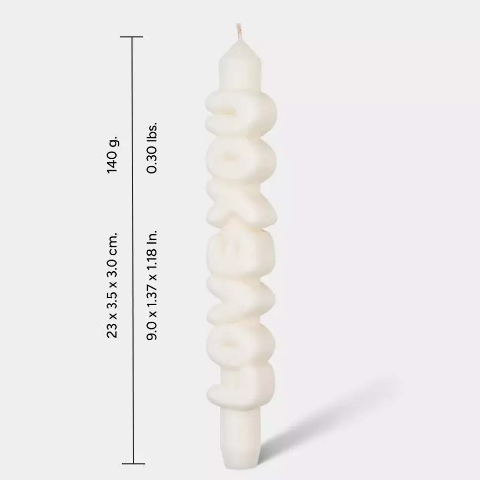 Taper Candle LOVE YOU Hvit