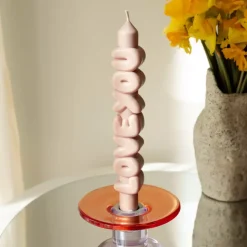 Taper Candle LOVE YOU Krem