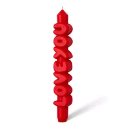 Taper Candle LOVE YOU Red