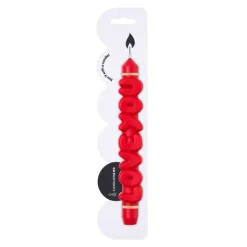 Taper Candle LOVE YOU Red