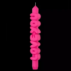 Taper Candle LOVE YOU Rosa