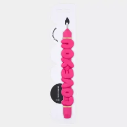 Taper Candle LOVE YOU Rosa