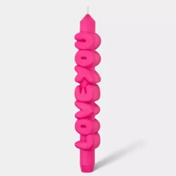Taper Candle LOVE YOU Rosa