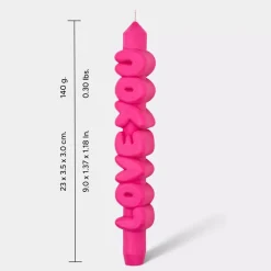 Taper Candle LOVE YOU Rosa