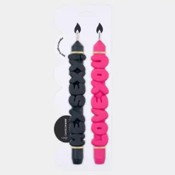 Taper Candle LOVING Svart/Rosa
