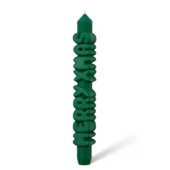 Taper Candle MERRY XMAS Grønn