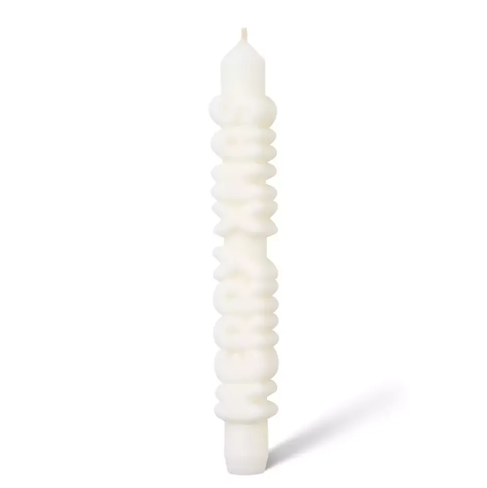 Taper Candle MERRY XMAS Hvit