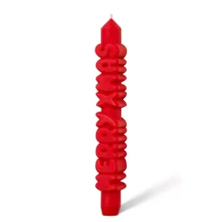 Taper Candle MERRY XMAS Rød