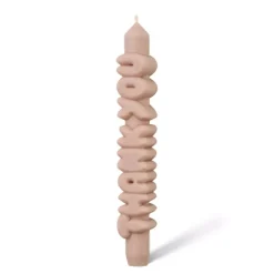 Taper Candle THANK YOU Cream