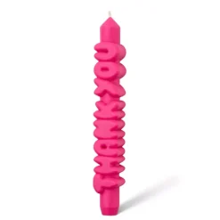 Taper Candle THANK YOU Pink