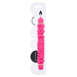 Taper Candle THANK YOU Pink