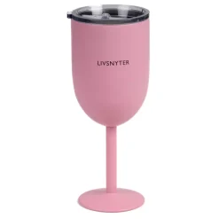 Termo Vinglass - Livsnyter (lys Rosa)