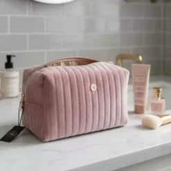 Toalettveske Rosa Velur