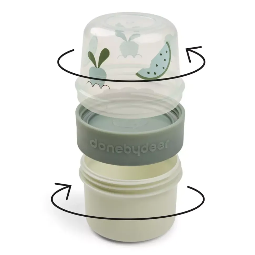 To Go 2-Way Snack Container S Birdee Green