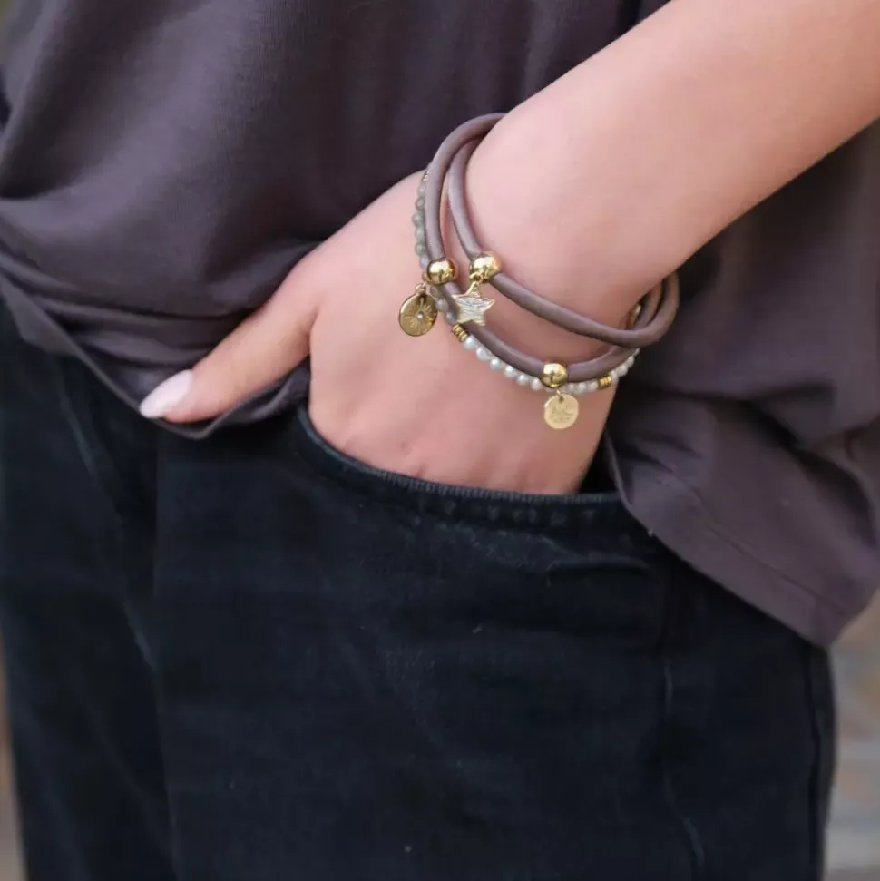 To Rads Satengarmbånd Med Charms G