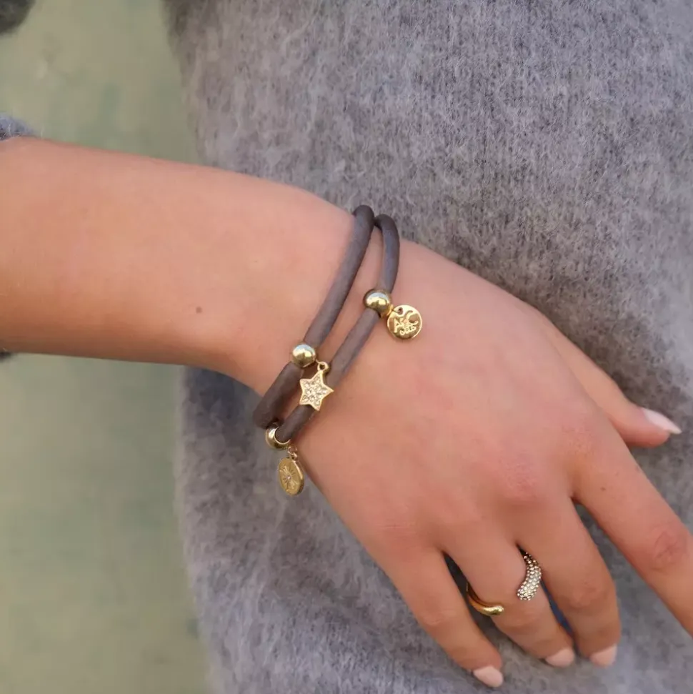 To Rads Satengarmbånd Med Charms G