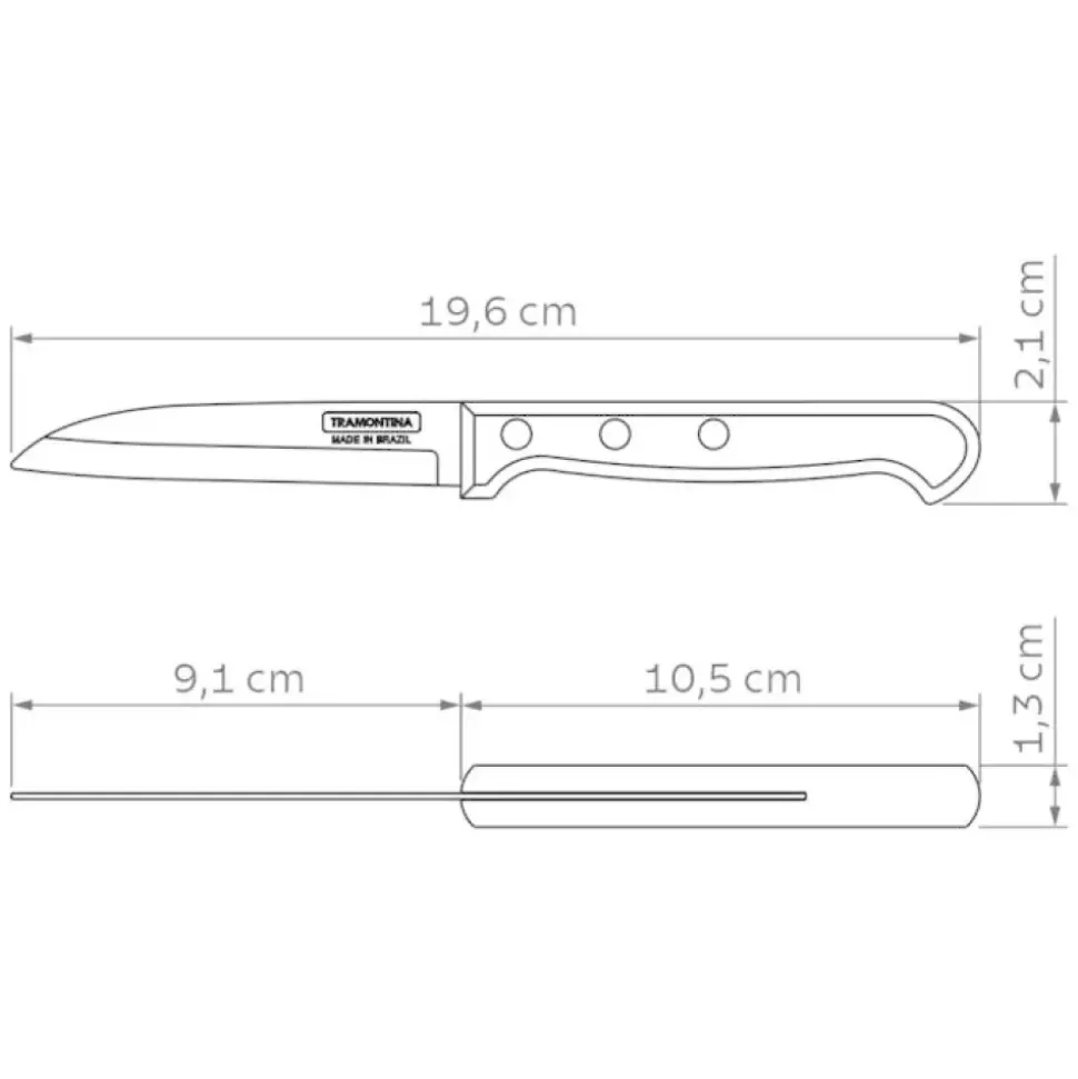 Tramontina - Polywood FSC - Skrellekniv 10 cm.