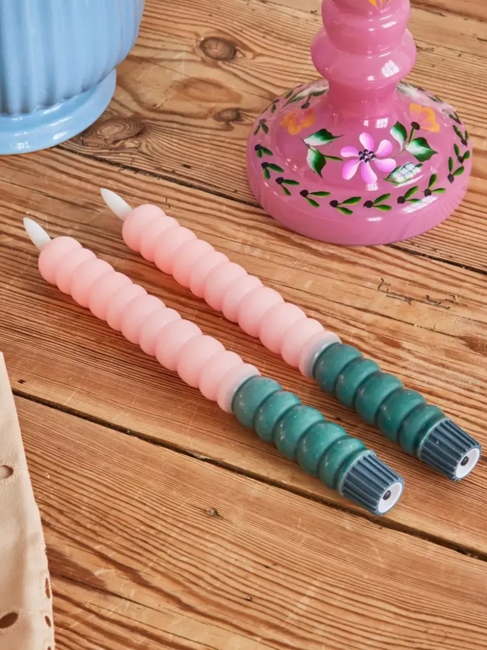 Twisted Led-Lys Grønn & Rosa 2pk