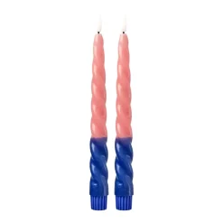 Twisted Led-Lys Navy & Coral 2pk