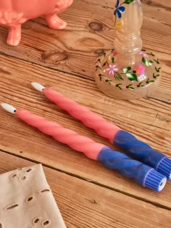 Twisted Led-Lys Navy & Coral 2pk