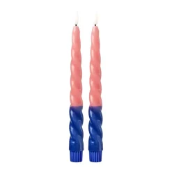 Twisted Led-Lys Navy & Coral 2pk