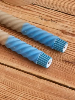 Twisted Led-Lys Sand & Blå 2pk