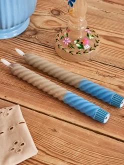 Twisted Led-Lys Sand & Blå 2pk