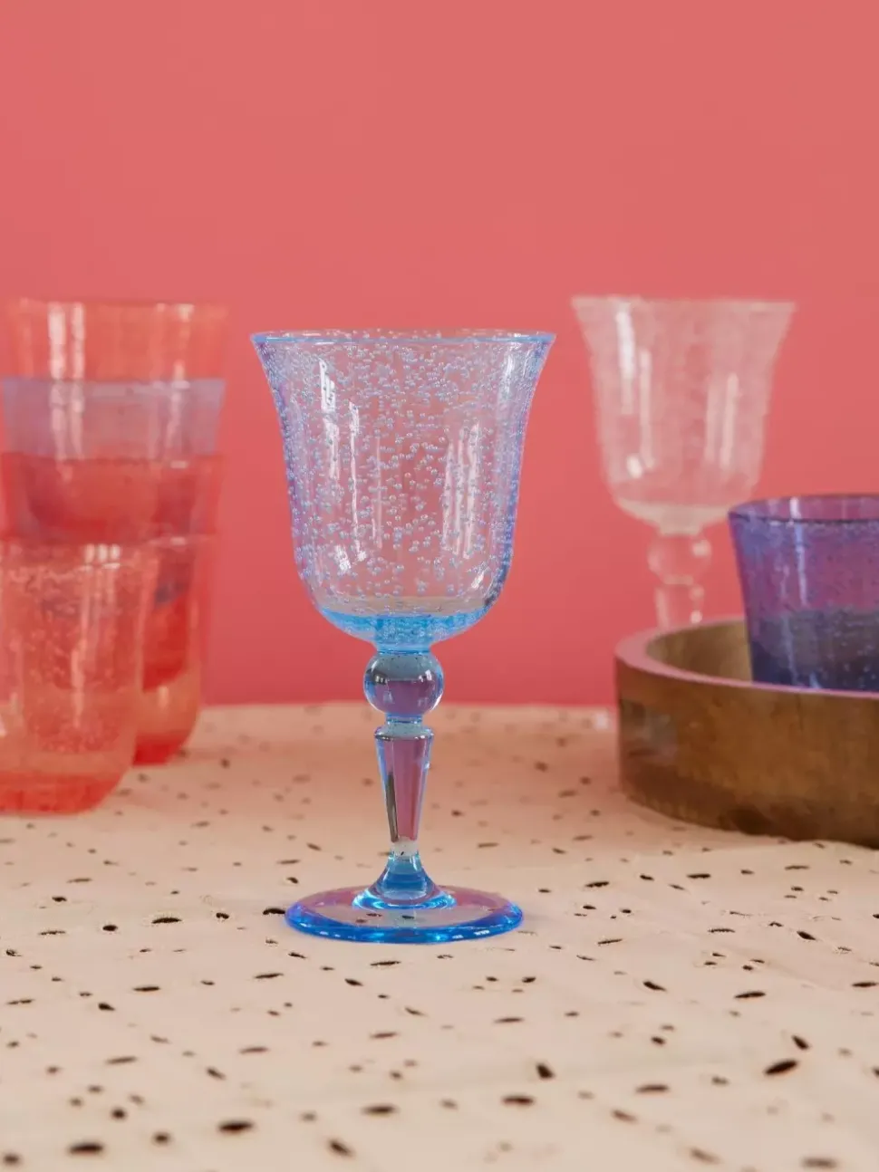 Vinglass Akryl Med Bobler Mint