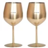 Vinglass Stål Hygge 2pk 450 Ml Gull