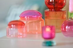 Voile Glasskrukke H9 Rød/Rosa