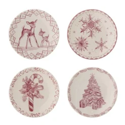 Wonderland Tallerken S/4 Rosa Keramikk