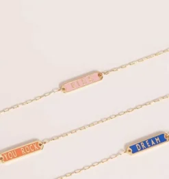 Word Candy Tag Necklace Kiss