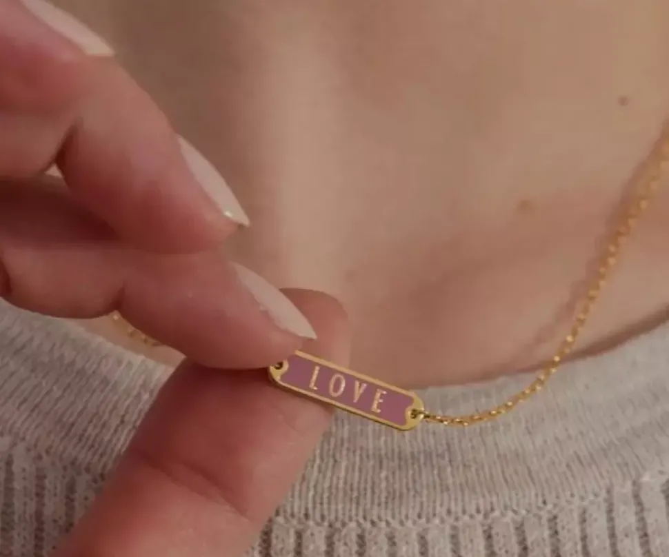 Word Candy Tag Necklace Love