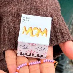 Word MOM Ørering 1 stk Forgyldt