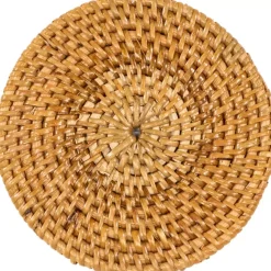 Ziczac - Rattan - Glassbrikke s/6 m/holder Beige