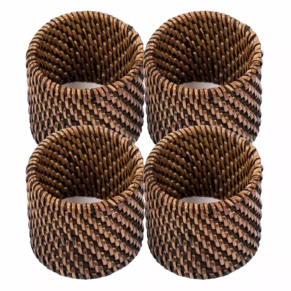 Ziczac - Rattan - Serviettring s/4 Brun