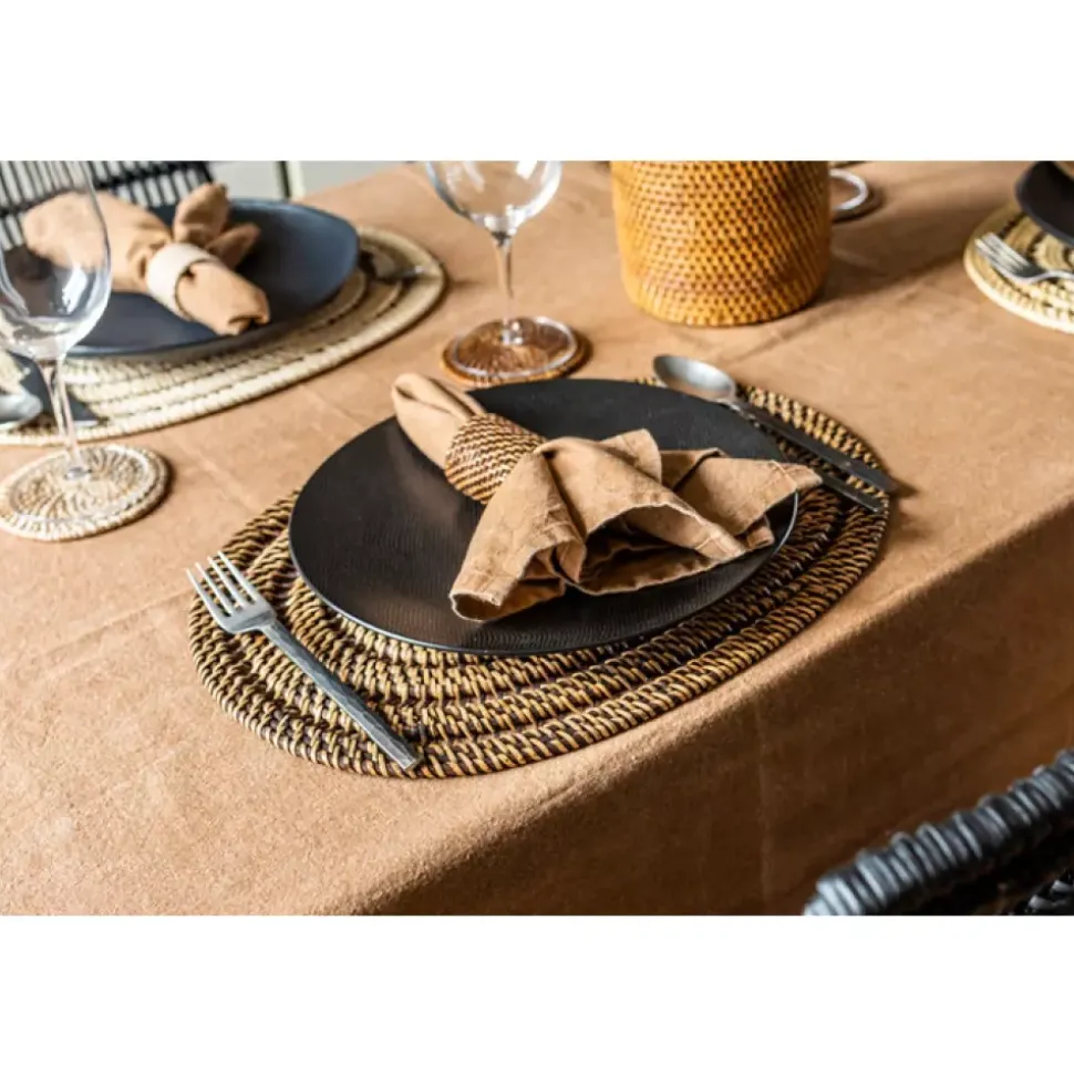 Ziczac - Rattan - Serviettring s/4 Brun