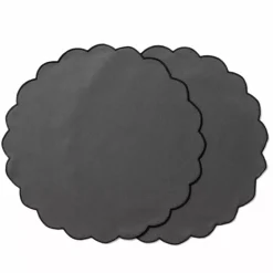 Ziczac - Scallopped - Dekkebrikke tekstil 2-pk Grå