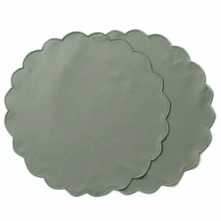 Ziczac - Scallopped - Dekkebrikke tekstil 2-pk Grønn
