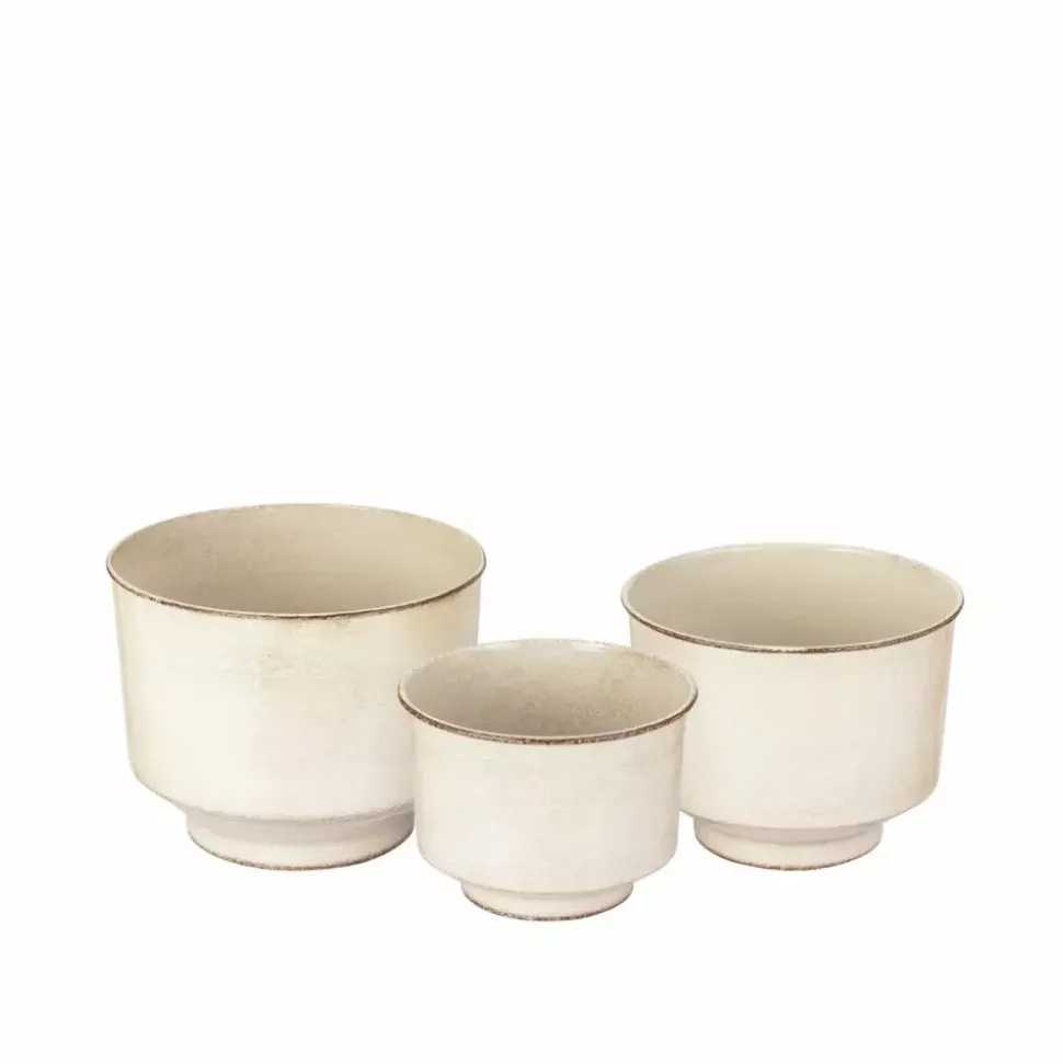 Ziggy Utendørs Blomsterpotte S/3 Krem D32-41 H24-33